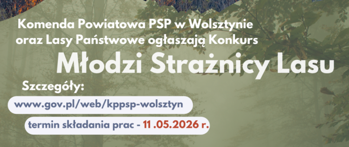 Nazwa konkursu, organizatorów oraz termin nadsyłania prac białą czcionką na tle koron drzew liściastych. i